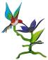 Preview: Blüte mit Kolibri, stehend / Blüte blau